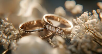 Zeitlose Hochzeitsringe aus Gold mit funkelnden Diamanten