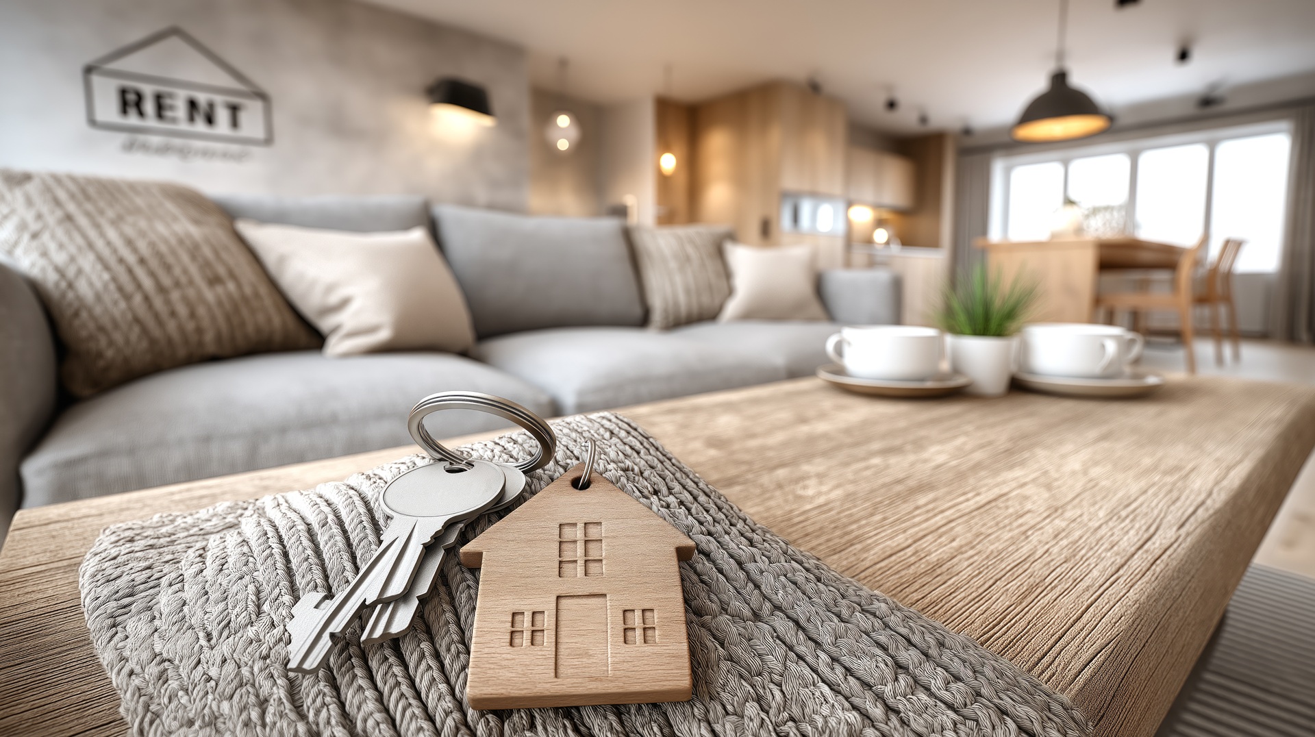 Schlüssel mit Hausanhänger auf Couchtisch | Sitzlift